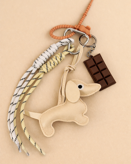 Porte clefs Teckel - Beige