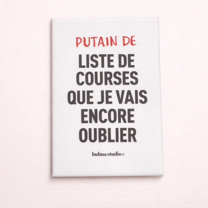 Aimant - Liste de courses