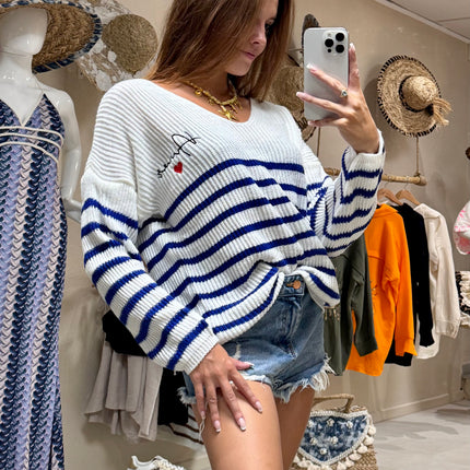 Pull Amour - Bleu