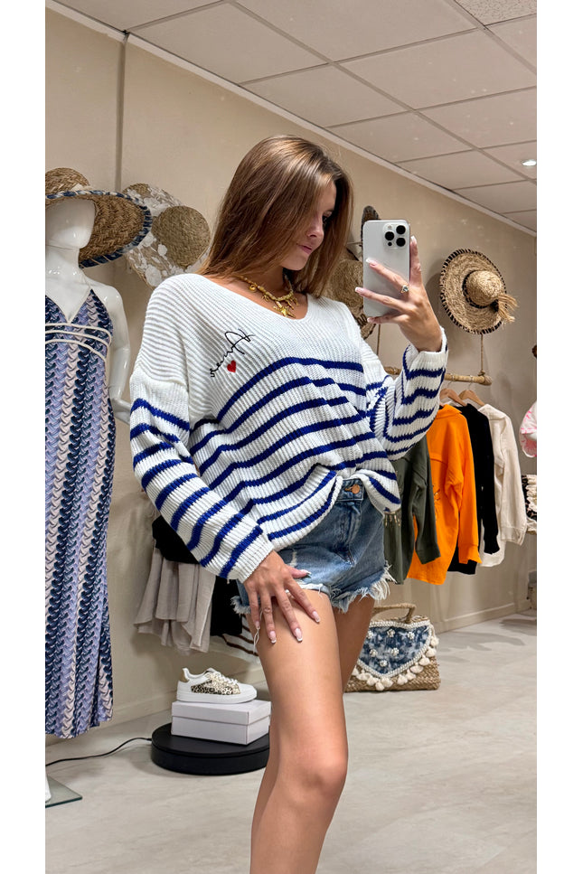 Pull Amour - Bleu