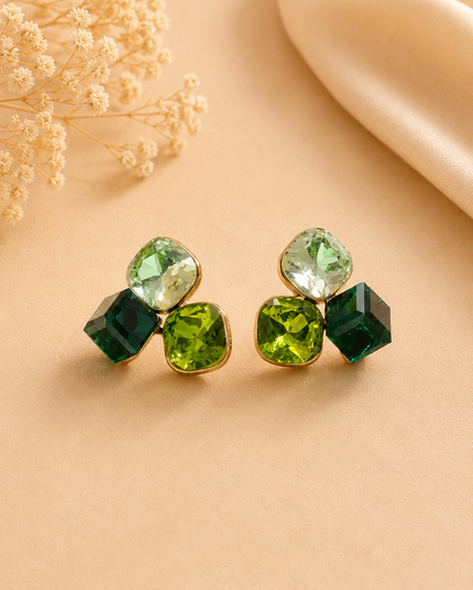 Boucles d’oreilles Trilogie  - Verte