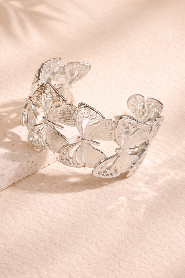 Bracelet Jonc Papillon - Argenté