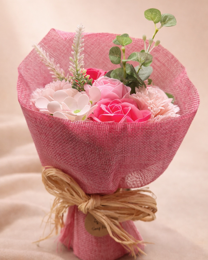 Bouquet Fleurs de Savon - Rose