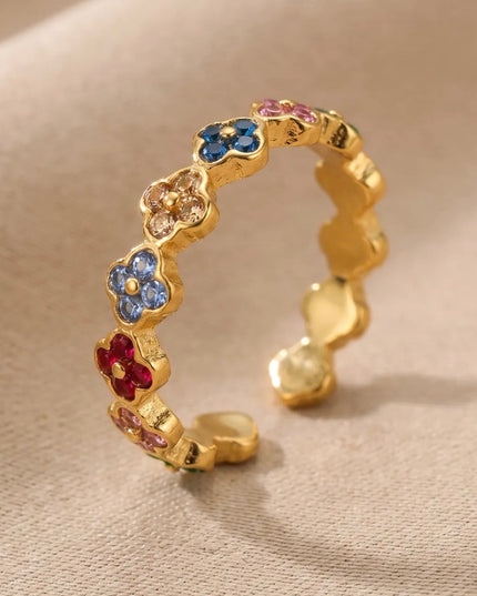 Bague Couronne  - Dorée multicolore