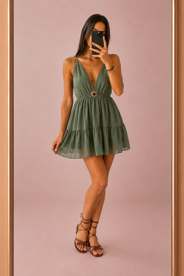 Robe courte Sun - Kaki