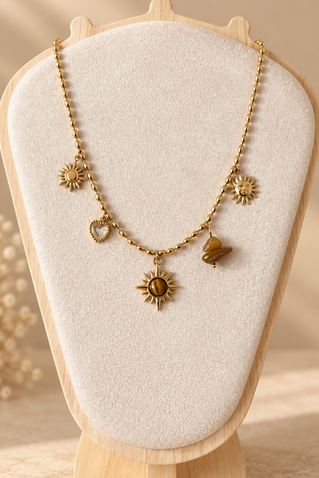 Collier Soleil Bohème - Doré