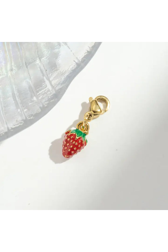 Charm Fraise rouge - Doré