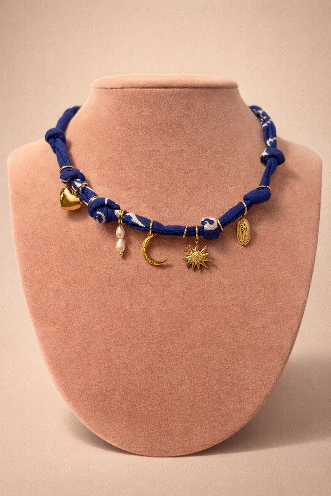 Collier Tissia - Doré Bleu
