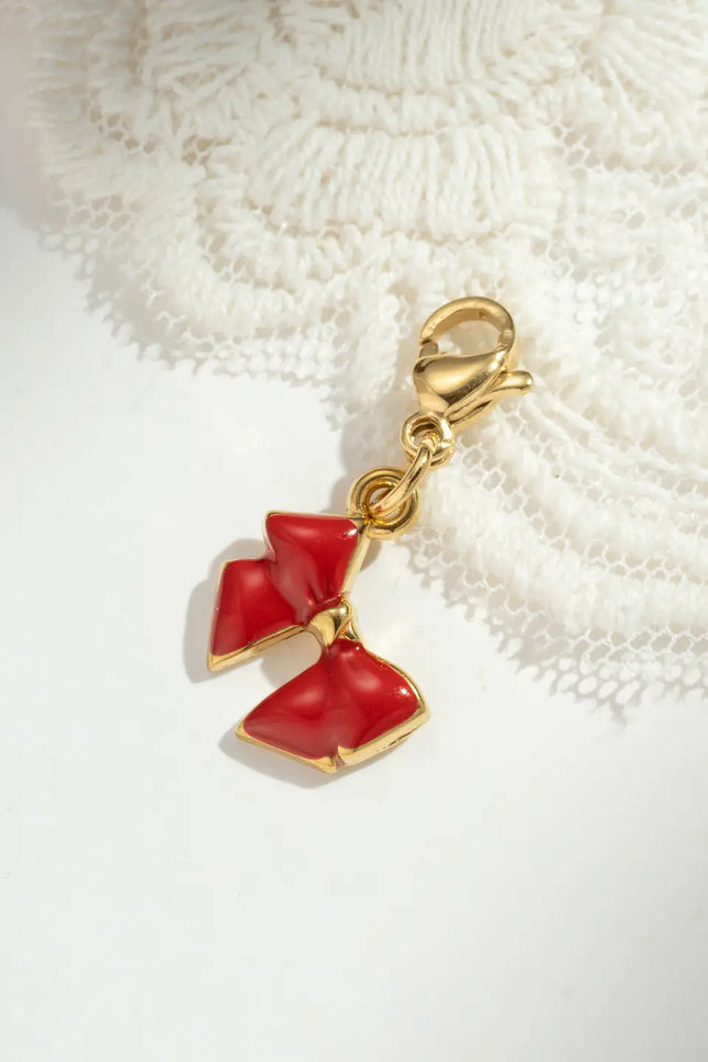 Charm Noeud - Doré Rouge