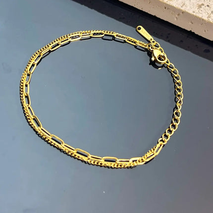 Bracelet double pour charms - Doré