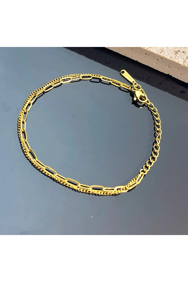 Bracelet double pour charms - Doré