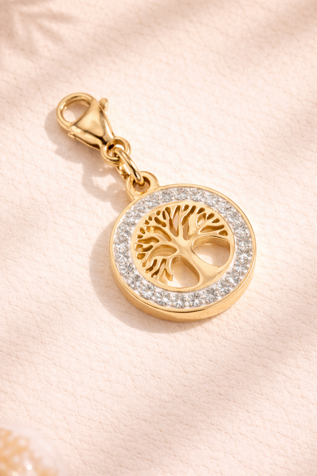 Charm Arbre de vie  Strass - Doré