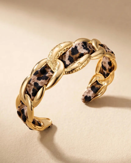 Bracelet Jonc Féline tressée - Dorée