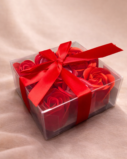 Boites 9 Fleurs de Savon - Roses rouges