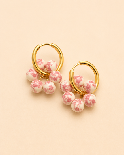 Boucles d’oreilles - Pétales de porcelaine