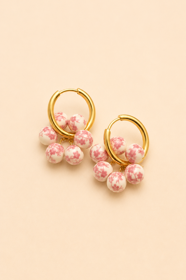 Boucles d’oreilles - Pétales de porcelaine