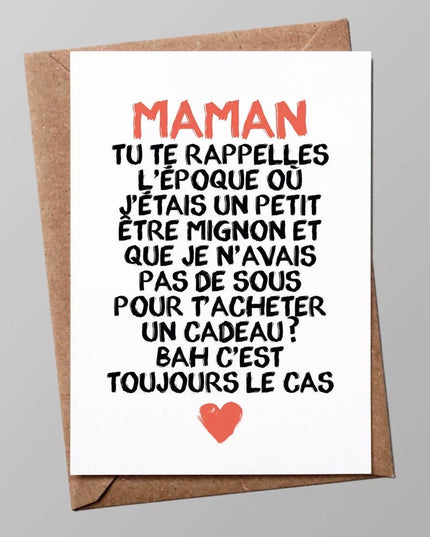 Carte - Maman , tu te rappelles