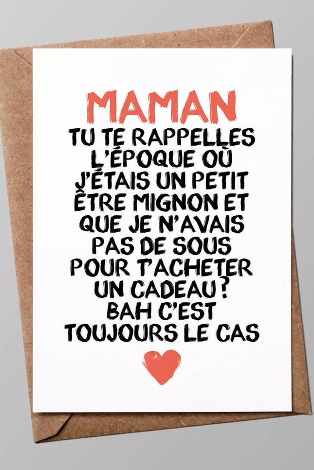 Carte - Maman , tu te rappelles
