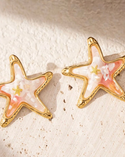 Boucles d’oreilles Coralia - Dorée Corail