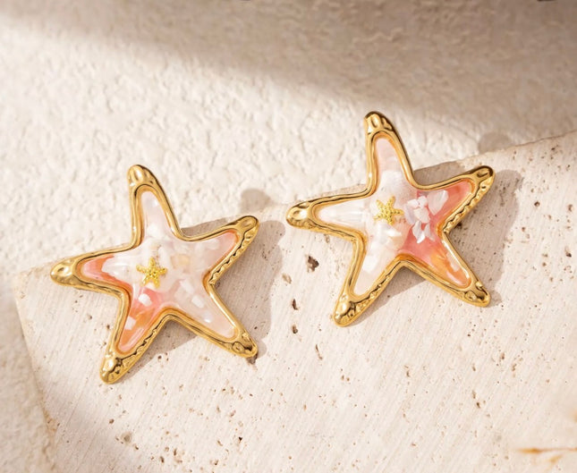 Boucles d’oreilles Coralia - Dorée Corail