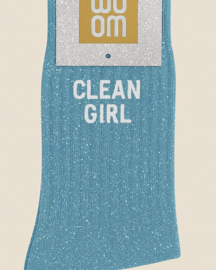Chaussettes à paillettes - «Clean Girl » Turquoise