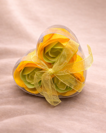 Coeur de fleurs de Savon - Roses Jaunes