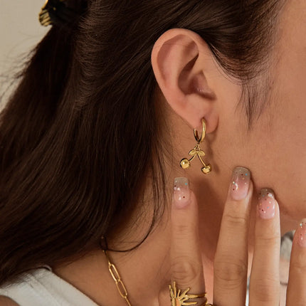 Boucles d'oreilles Cerise sauvage - Dorée