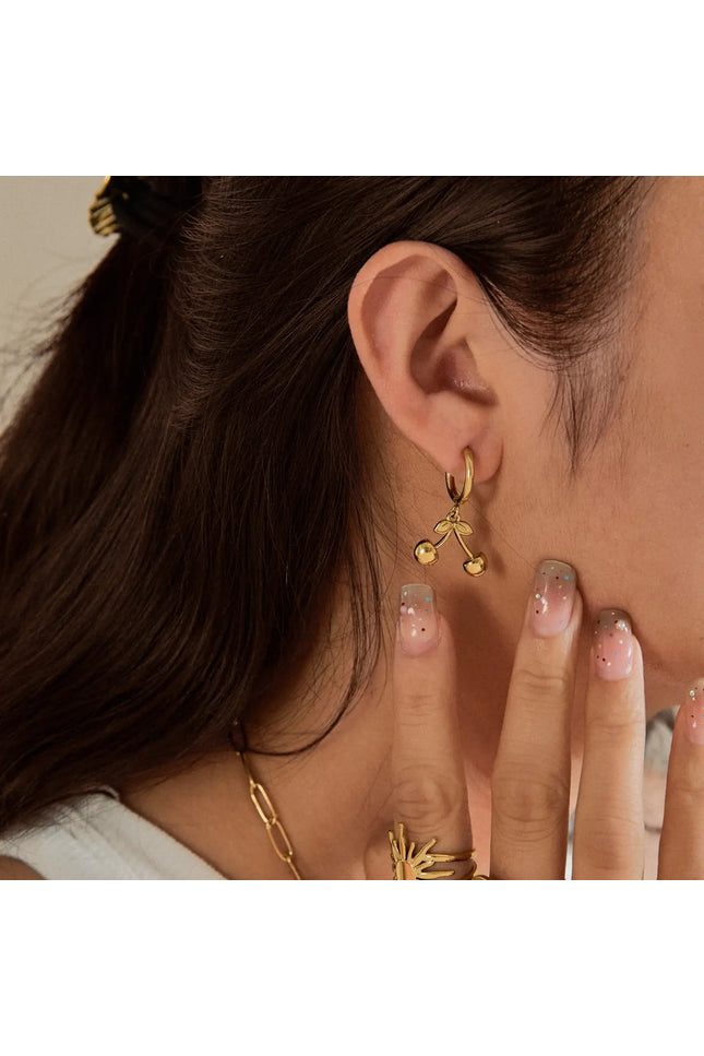 Boucles d'oreilles Cerise sauvage - Dorée