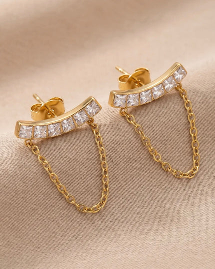 Boucles d’oreilles Drapé de lumière - Dorée