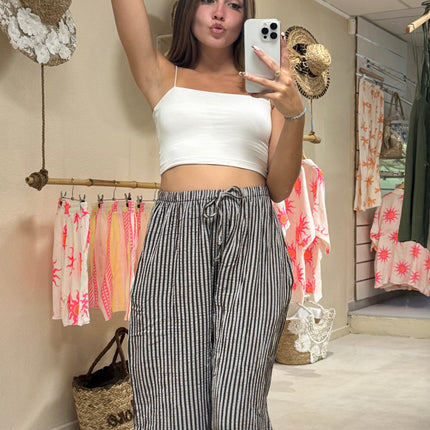 Pantalon gaze de coton - Marron