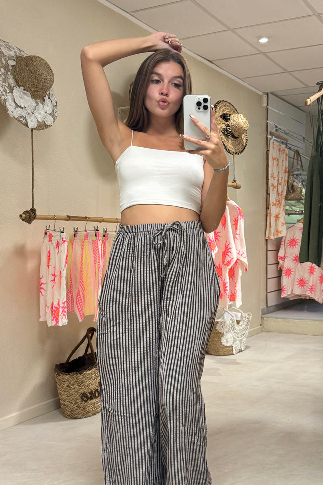 Pantalon gaze de coton - Marron
