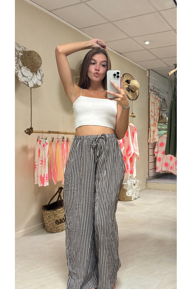 Pantalon gaze de coton - Marron