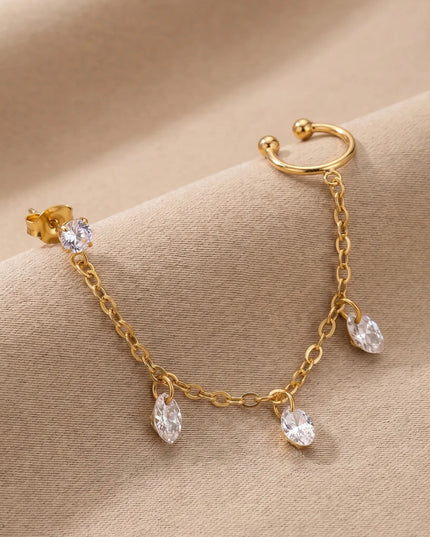 Boucle d’oreille chaîne Marquise - dorée