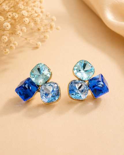 Boucles d’oreilles Trilogie  - Bleue