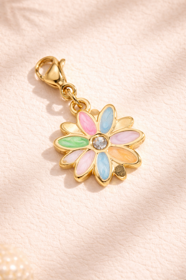 Charm Fleur Pastel  - Doré