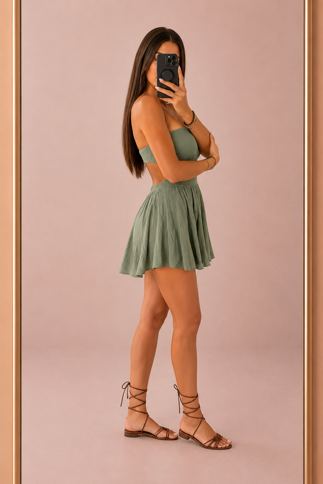 Robe bustier - Kaki