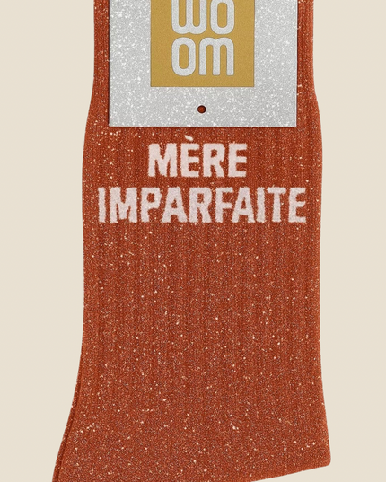 Chaussettes à paillettes - « Mère imparfaite » Terracotta