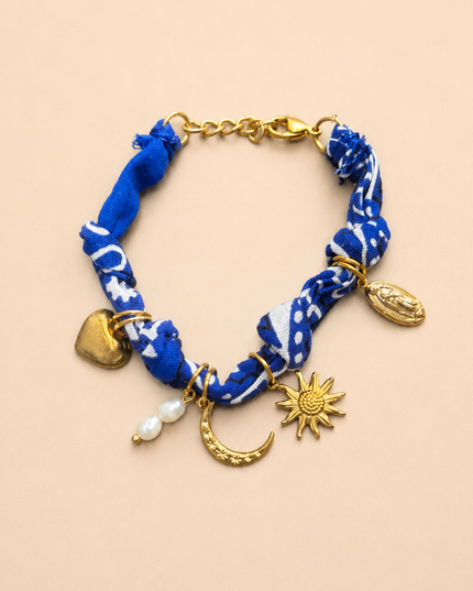 Bracelet Tissia - Doré Bleu