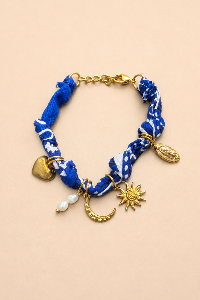 Bracelet Tissia - Doré Bleu