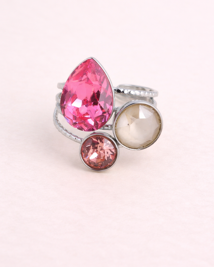 Bague Rêve d’azur Argenté - Douceur Rosée
