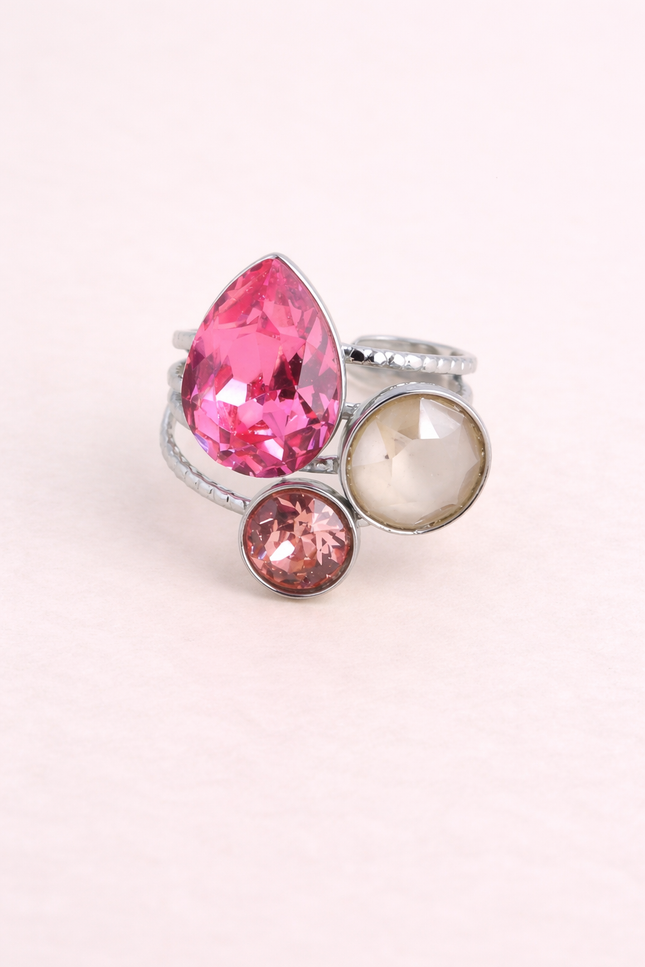 Bague Rêve d’azur Argenté - Douceur Rosée