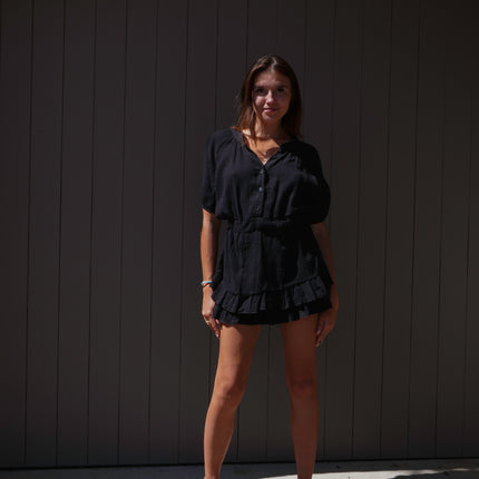 Robe short Bohème - Noire