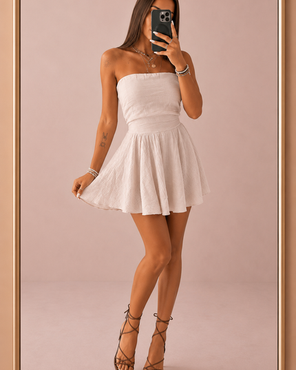Robe bustier - Beige