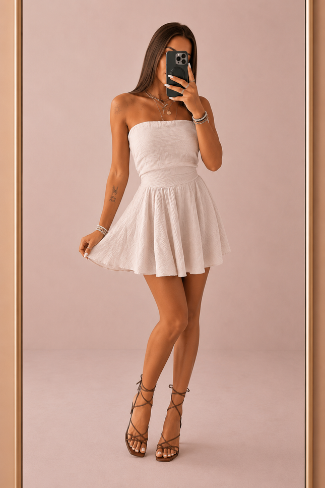 Robe bustier - Beige