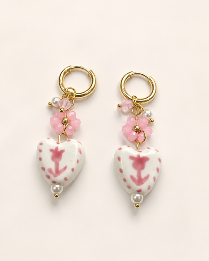 Boucles d’oreilles - Perle rosée