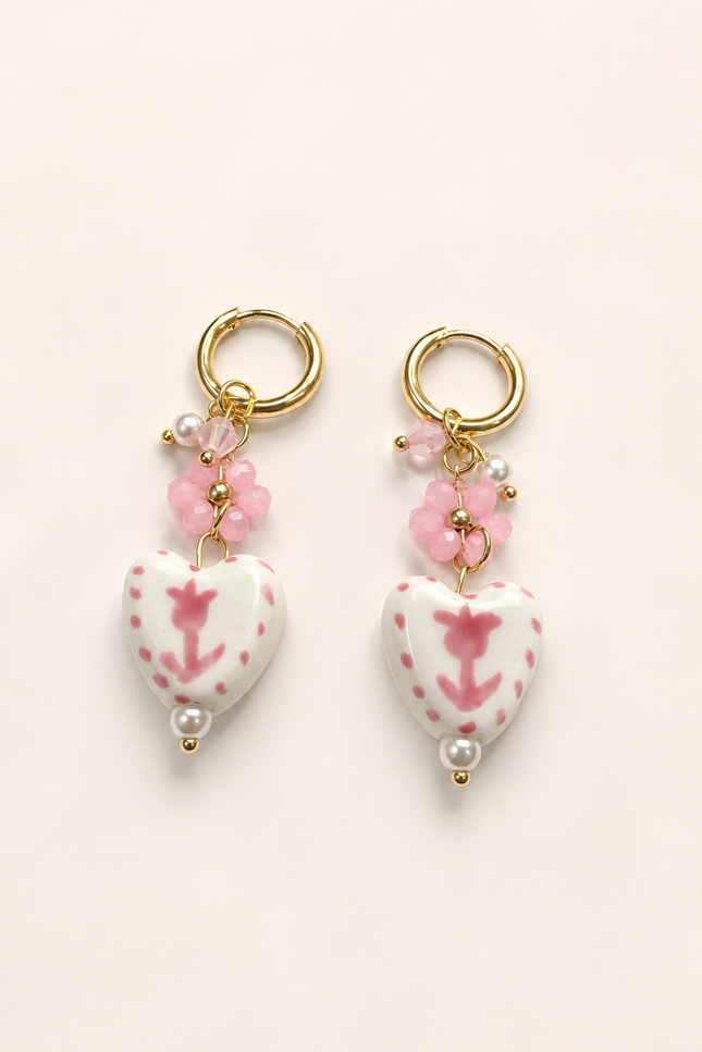 Boucles d’oreilles - Perle rosée
