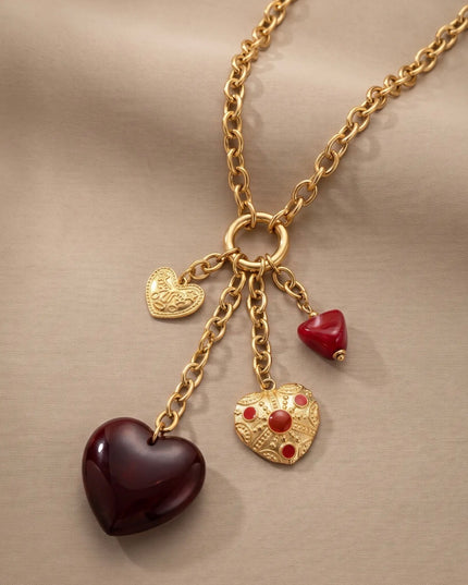 Collier Baroque  - Doré rouge