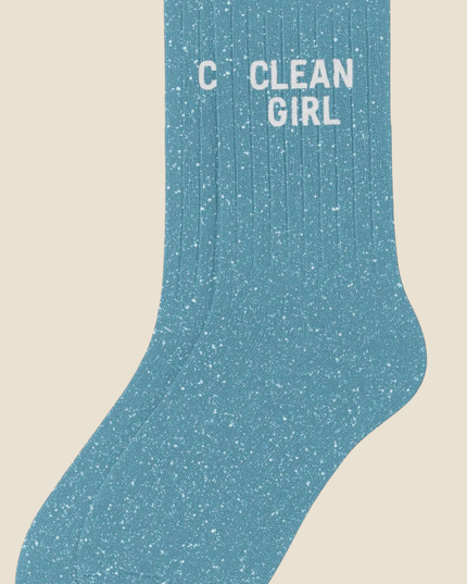 Chaussettes à paillettes - «Clean Girl » Turquoise