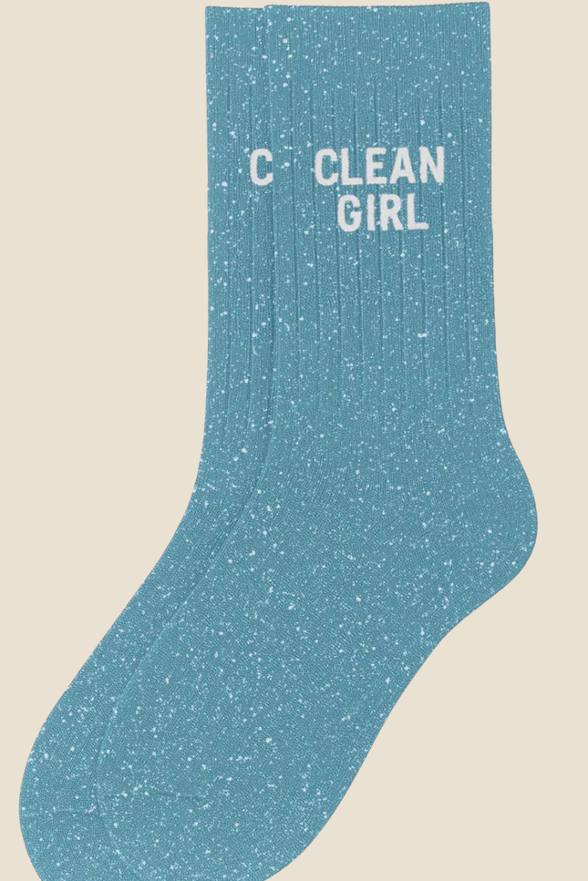 Chaussettes à paillettes - «Clean Girl » Turquoise