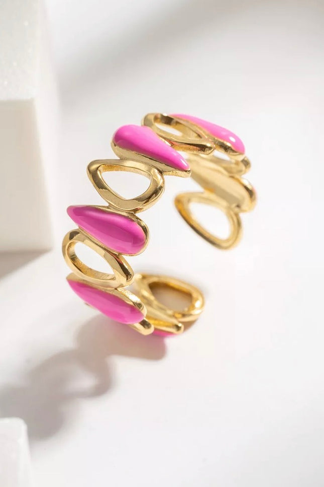Bague Alméa - Dorée fuchsia